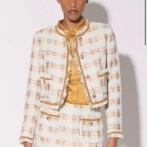 Walker Baker Annabelle Crop Jacket Blazer Coat Enchanted Tweed Fringe NWT